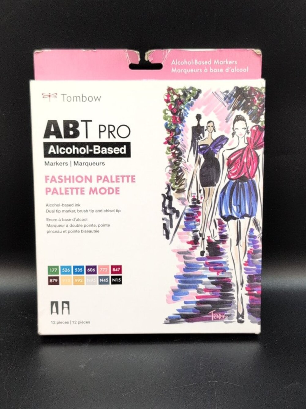 Tombow ABT PRO Alcohol Based Art Markers Fashion Palette 12 Pc Set Multicolor